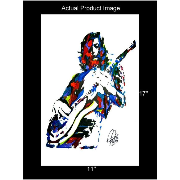 Jimmy Page Led Zeppelin Danelectro Guitar Music Poster Print Wall Art 11x17 - Picture 2 of 5